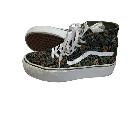 VANS Sk8-Hi Green Camo Floral Pattern Sneakers – M 8 / W9.5 - Picture 5 of 8